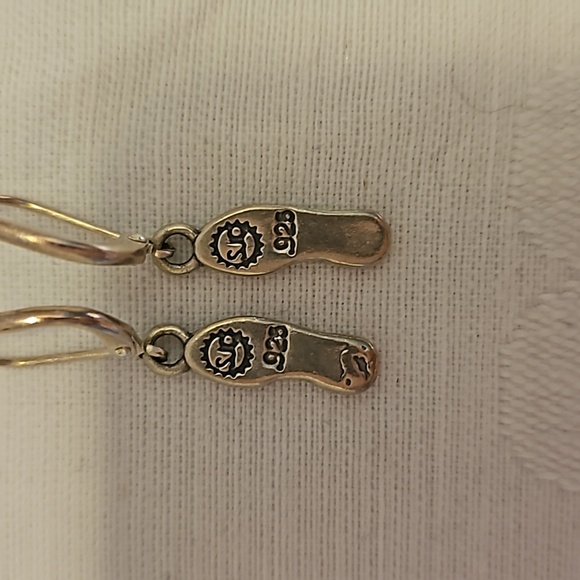 Women's Running Athletic Half Marathon Earrings 13.1 Shoe Print Sterling 9.25 - Picture 2 of 4